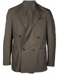 Мужской оливковый двубортный пиджак от Caruso