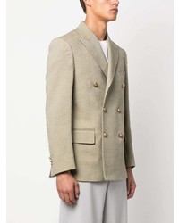 Мужской оливковый двубортный пиджак от Golden Goose