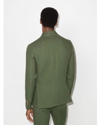 Мужской оливковый двубортный пиджак от Amiri