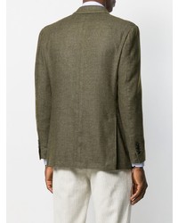 Мужской оливковый двубортный пиджак от Gabriele Pasini
