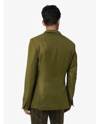 Мужской оливковый двубортный пиджак от Haider Ackermann