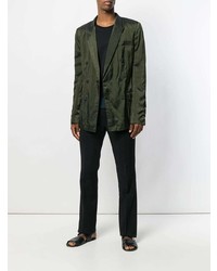 Мужской оливковый двубортный пиджак от Haider Ackermann