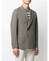 Мужской оливковый двубортный пиджак от Eleventy