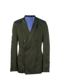 Мужской оливковый двубортный пиджак от Haider Ackermann