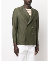 Мужской оливковый двубортный пиджак от Boglioli