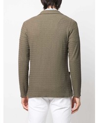 Мужской оливковый двубортный пиджак от Manuel Ritz