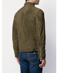 Мужской оливковый замшевый бомбер от Eleventy