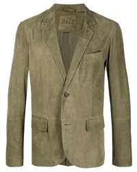 Мужской оливковый замшевый пиджак от Desa 1972