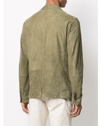 Мужской оливковый замшевый пиджак от Desa 1972