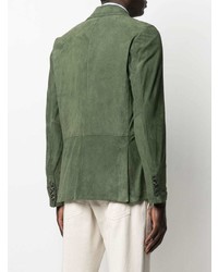 Мужской оливковый замшевый пиджак от Barba