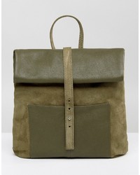 Женский оливковый замшевый рюкзак от Asos