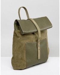 Женский оливковый замшевый рюкзак от Asos