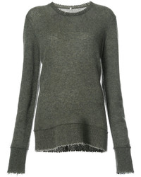 Женский оливковый кашемировый свитер от R 13