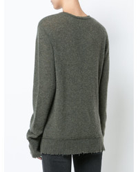 Женский оливковый кашемировый свитер от R 13