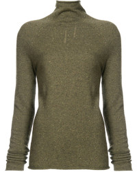 Женский оливковый кашемировый свитер от Raquel Allegra