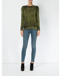 Женский оливковый кашемировый свитер от Avant Toi