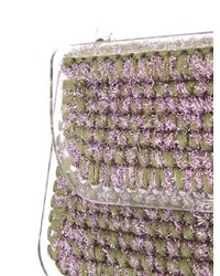 Оливковый клатч из плотной ткани от 711