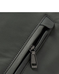 Мужской оливковый кожаный бомбер от Brioni