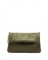 Оливковый кожаный клатч от Fetiche