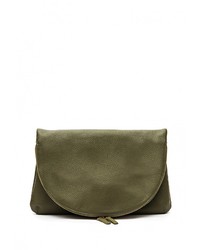 Оливковый кожаный клатч от Fetiche