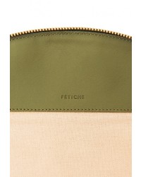 Оливковый кожаный клатч от Fetiche