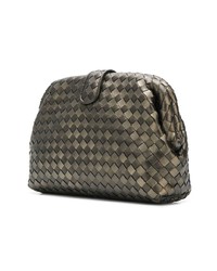 Оливковый кожаный клатч от Bottega Veneta