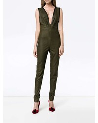 Оливковый кожаный комбинезон от Skiim