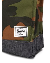 Мужской оливковый кожаный рюкзак с камуфляжным принтом от Herschel Supply Co.