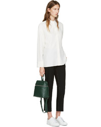 Женский оливковый кожаный рюкзак от Kara