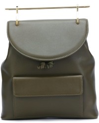 Женский оливковый кожаный рюкзак от M2Malletier