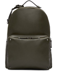 Мужской оливковый кожаный рюкзак от Valentino