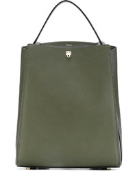 Женский оливковый кожаный рюкзак от Valextra
