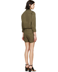 Оливковый комбинезон с шортами от Nlst