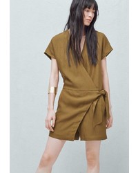 Оливковый комбинезон с шортами от Mango