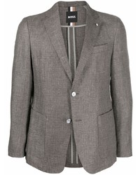Мужской оливковый льняной пиджак от BOSS