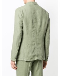 Мужской оливковый льняной пиджак от Z Zegna