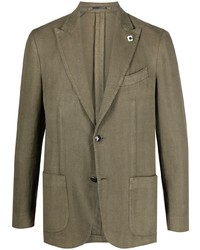 Мужской оливковый льняной пиджак от Lardini
