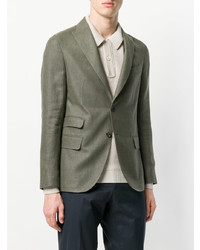 Мужской оливковый льняной пиджак от Eleventy