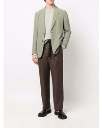 Мужской оливковый льняной пиджак от Agnona