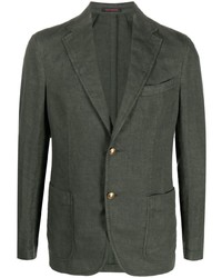 Мужской оливковый льняной пиджак от The Gigi