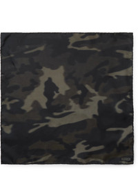 Оливковый нагрудный платок с камуфляжным принтом от Tom Ford