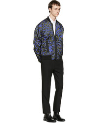 Мужской оливковый нейлоновый бомбер с леопардовым принтом от DSQUARED2