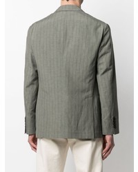 Мужской оливковый пиджак в вертикальную полоску от Brunello Cucinelli