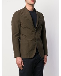 Мужской оливковый пиджак в клетку от Boglioli