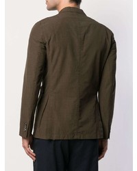 Мужской оливковый пиджак в клетку от Boglioli