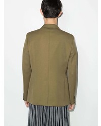 Мужской оливковый пиджак в стиле пэчворк от Comme Des Garcons Homme Plus