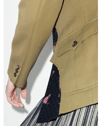 Мужской оливковый пиджак в стиле пэчворк от Comme Des Garcons Homme Plus