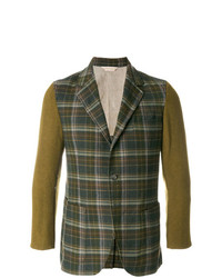 Мужской оливковый пиджак в шотландскую клетку от Fortela