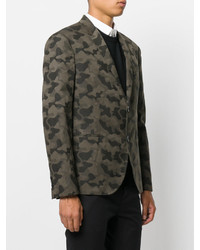 Мужской оливковый пиджак с камуфляжным принтом от Neil Barrett