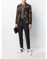 Мужской оливковый пиджак с камуфляжным принтом от Dondup